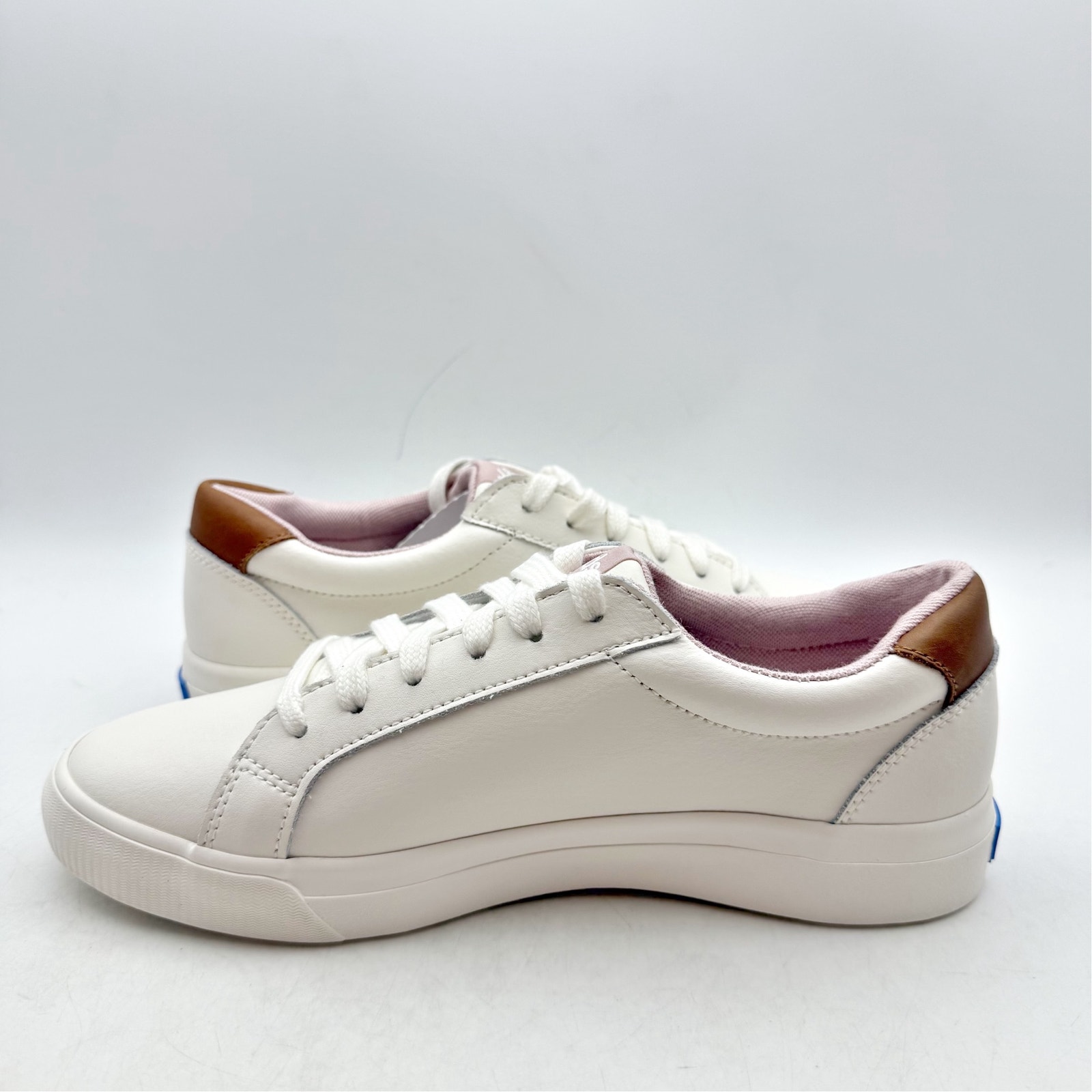 Keds Womens Pursuit Casual Court Sneakers Size 7 M White Leather Nib — image 8 of 8